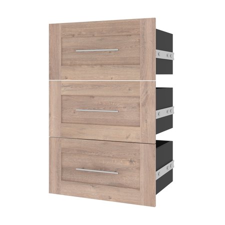 BESTAR Pur 3 Drawer Set for Pur 25W Shelving Unit in rustic brown 26163-000009